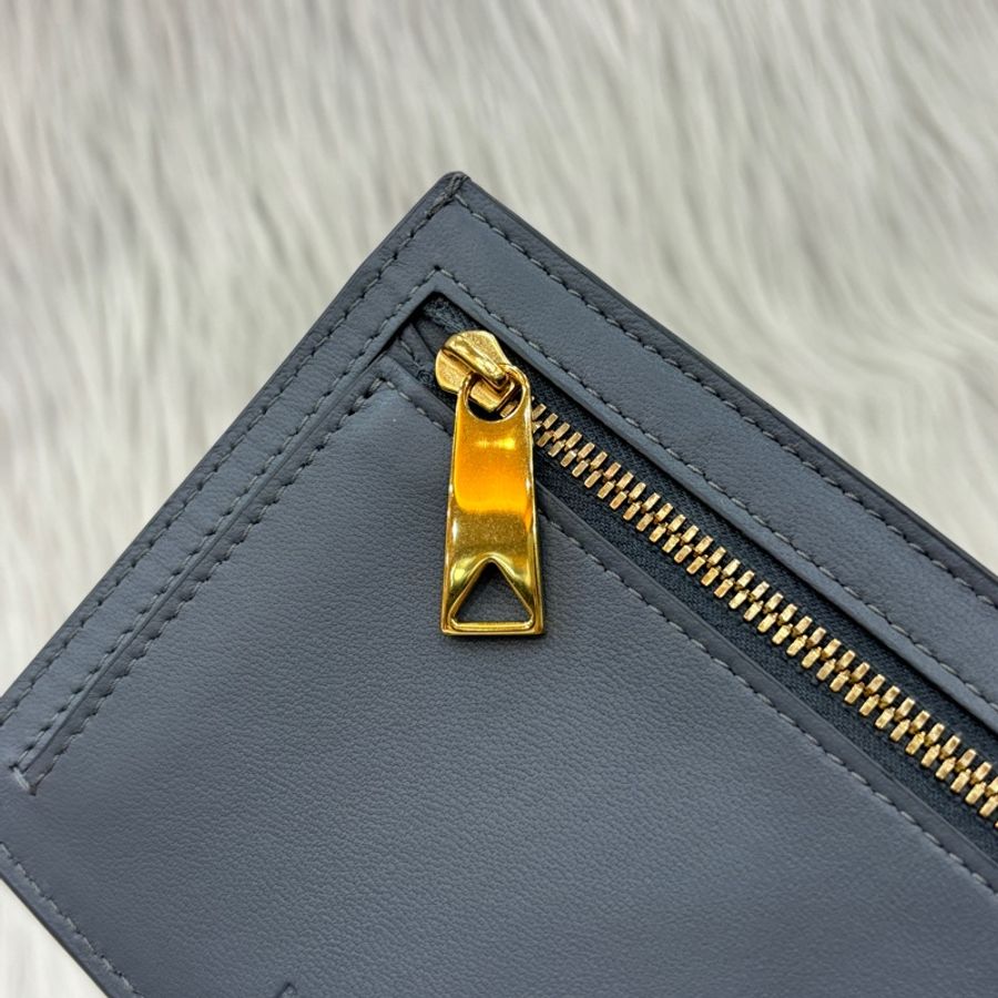 Bottega Veneta 灰小牛皮編織名片零錢卡夾-7