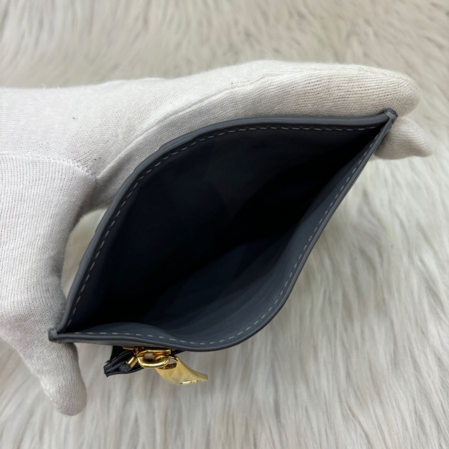 Bottega Veneta 灰小牛皮編織名片零錢卡夾-8