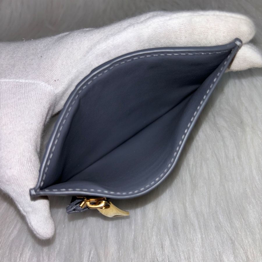 Bottega Veneta 灰小牛皮編織名片零錢卡夾-9