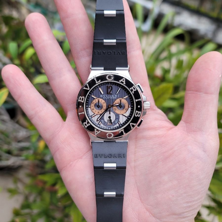 寶格麗 bvlgari Diagono Calibro 303 18K白金錶圈-4