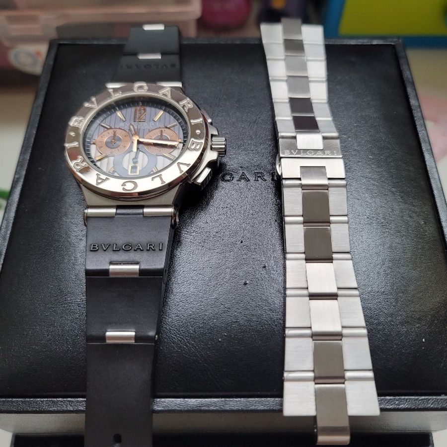寶格麗 bvlgari Diagono Calibro 303 18K白金錶圈-7