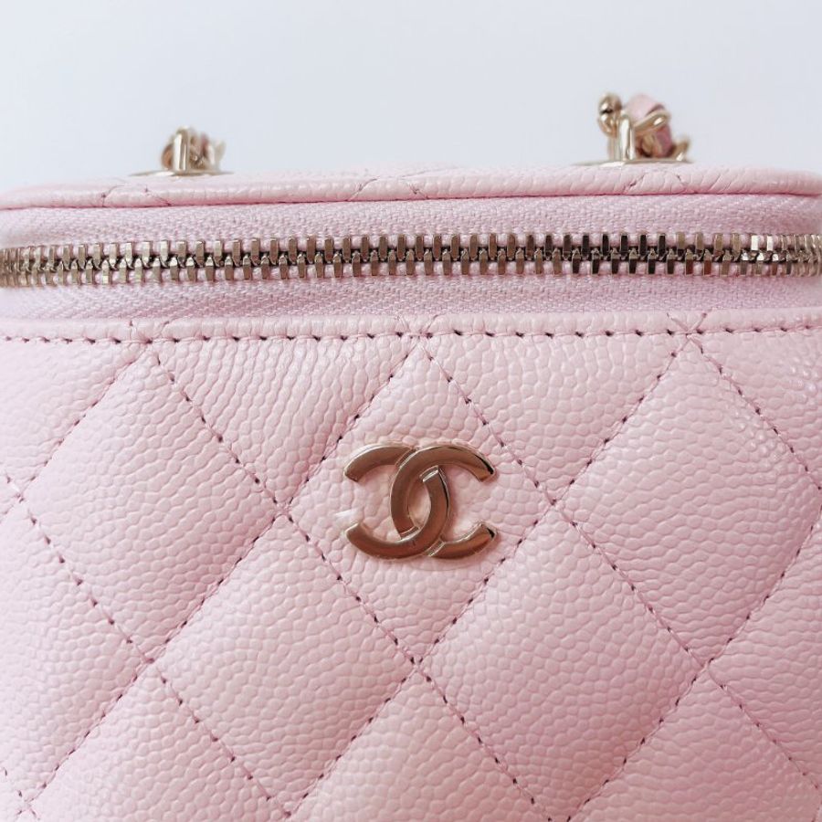 Chanel 荔枝牛 小盒子包 粉色-1