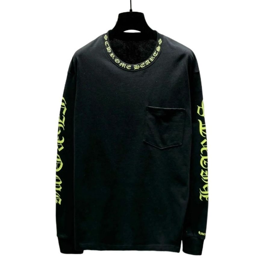 Chrome Hearts 克羅心2024新款熒光黃梵文長袖-0