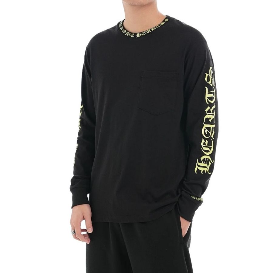 Chrome Hearts 克羅心2024新款熒光黃梵文長袖-4