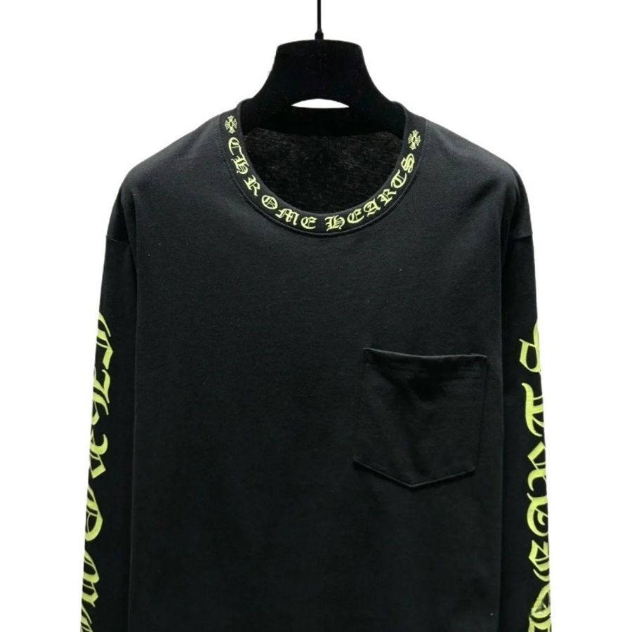 Chrome Hearts 克羅心2024新款熒光黃梵文長袖-10