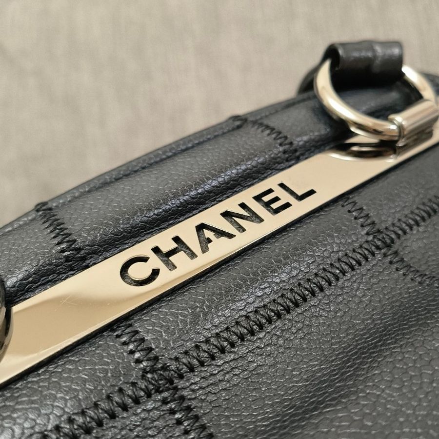 💙天菜💙CHANEL 絕美外縫肩背包(Black) 冰格/手提包/小飯盒-18