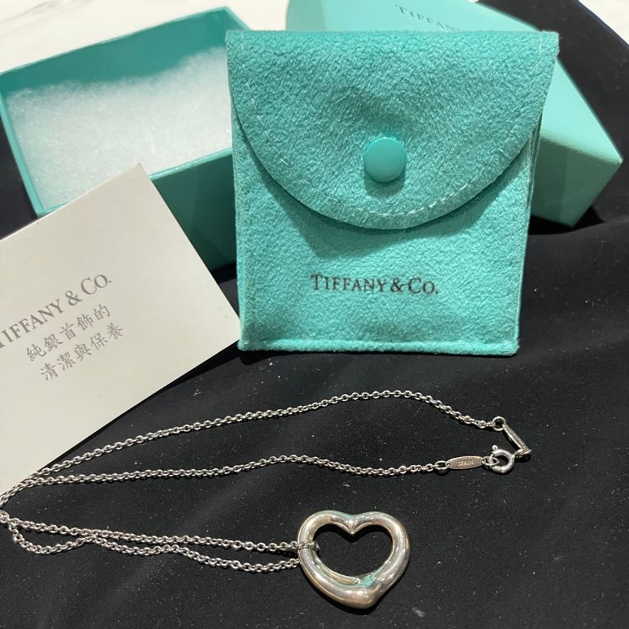 💚Tiffany & Co💚經典Open Heart 鏤空心形項鍊-9成新-0