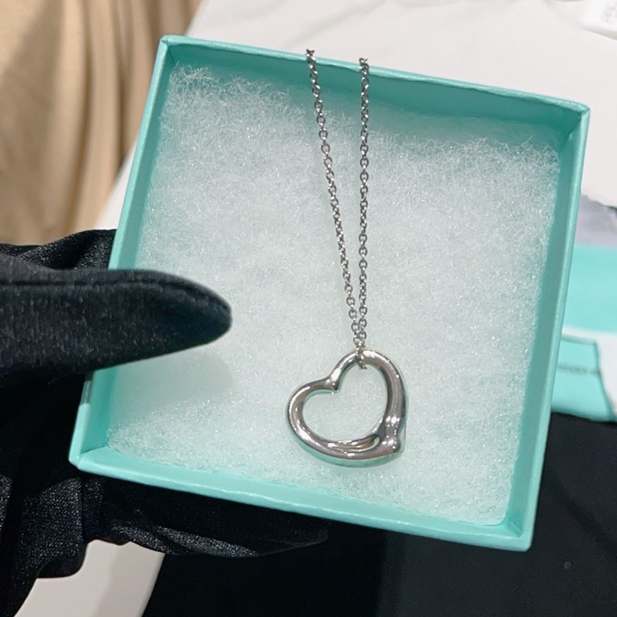 💚Tiffany & Co💚經典Open Heart 鏤空心形項鍊-9成新-2