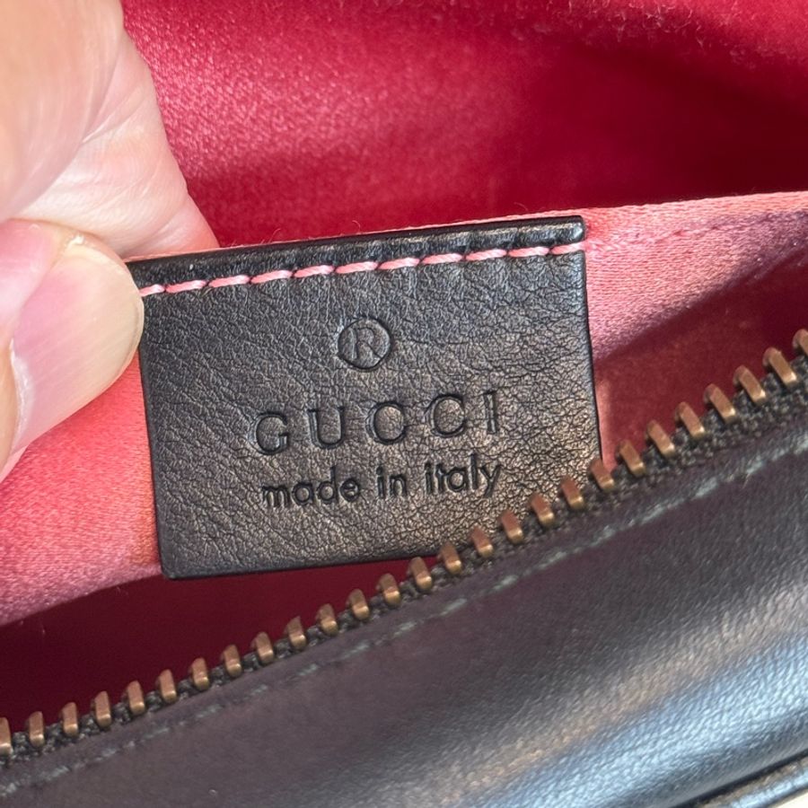 GUCCI Marmont 黑白拼色相機鍊包18cm🖤🤍個性爆表-18