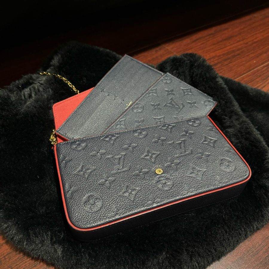 LV Pochette Felicie 三合一鏈條包 壓紋 經典老花-4