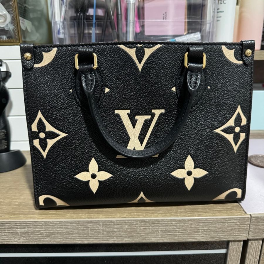 Louis Vuitton ONTHEGO PM 黑米色 耐髒不染色 LV-0