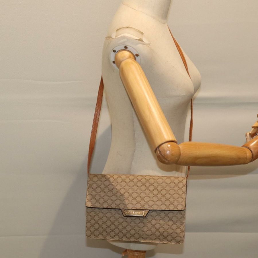 【日本直送】CELINE Macadam帆布肩背包,塗佈帆布,米色,正品 71054-21