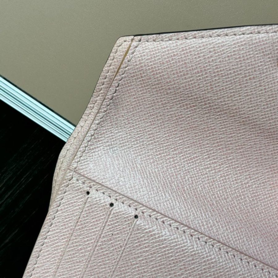 ::LOUIS VUITTON:: LV 棋盤格三摺粉釦短夾-5