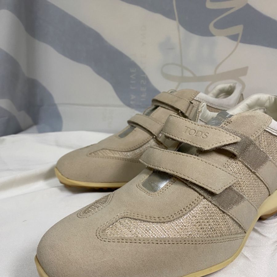 《全新連盒子全部都在》TOD's 米色休閒鞋-1