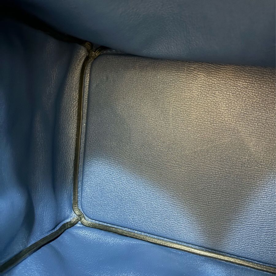 HERMES HAC BIRKIN 40 TOGO S4 深邃藍色 荔枝皮 銀釦 鉑金包 手提包-27