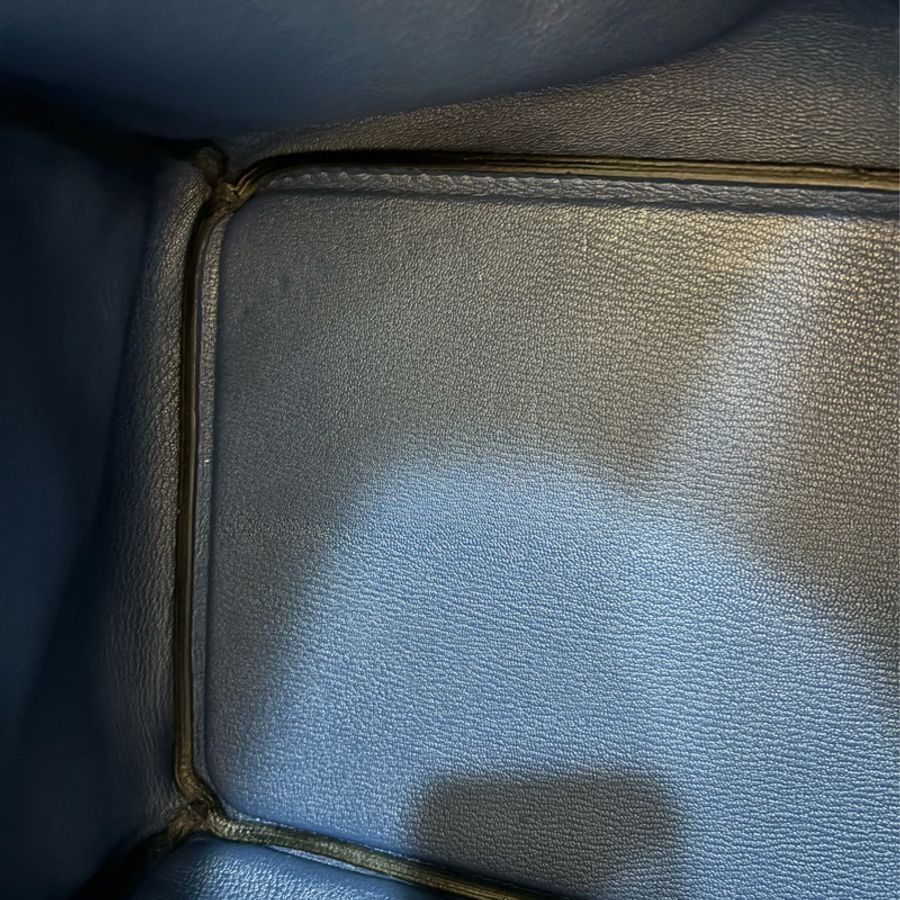HERMES HAC BIRKIN 40 TOGO S4 深邃藍色 荔枝皮 銀釦 鉑金包 手提包-31