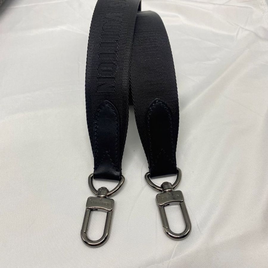 Louis Vuitton LV 黑拼灰老花字紋 Keepall Bandoulière 25手提肩背兩用包-10