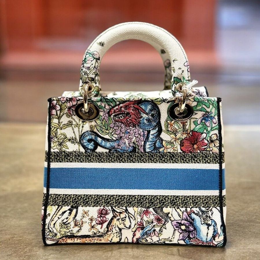 DIOR Lady D-lite刺繡動物花園手袋 戴妃包-2