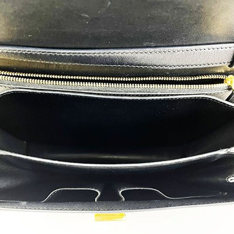 CELINE 黑色光滑小牛皮金釦中型Classic二用包-5