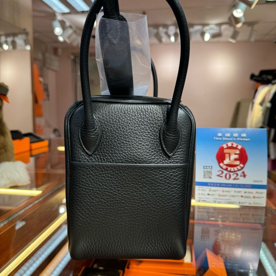 ✨持有正品正貨標籤公司✨Hermes Lindy 26 黑色銀扣-7