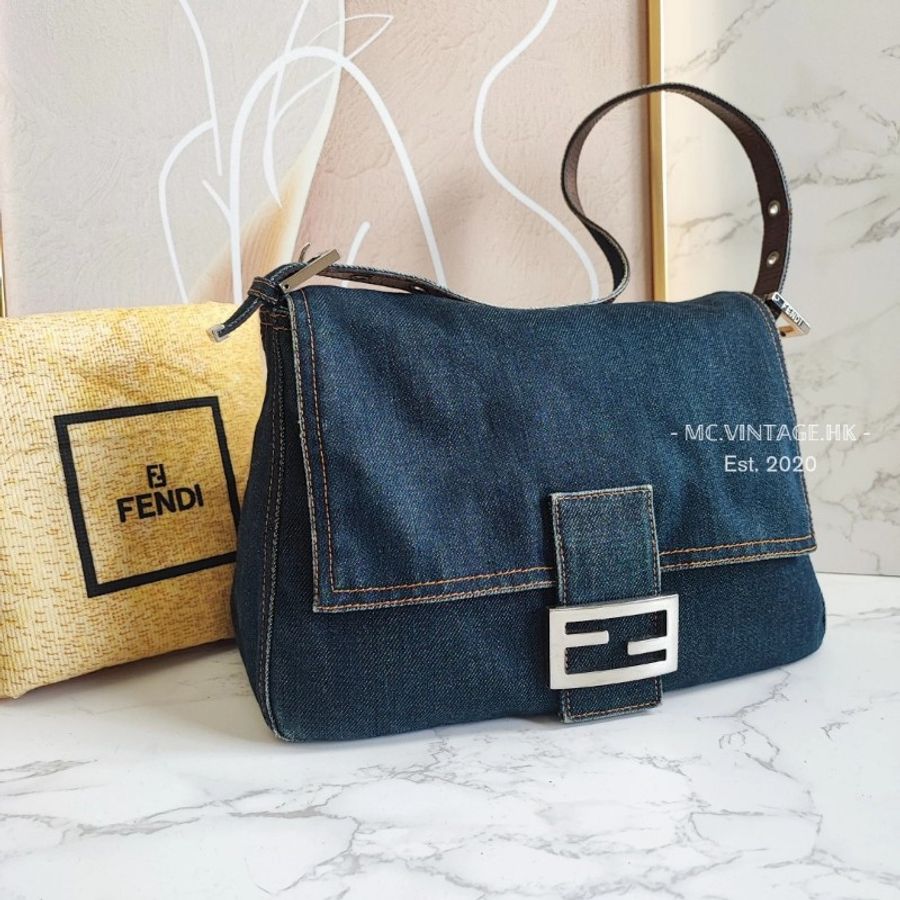 FENDI Denim Shoulder Bag 牛仔布 腋下包 肩背包-0