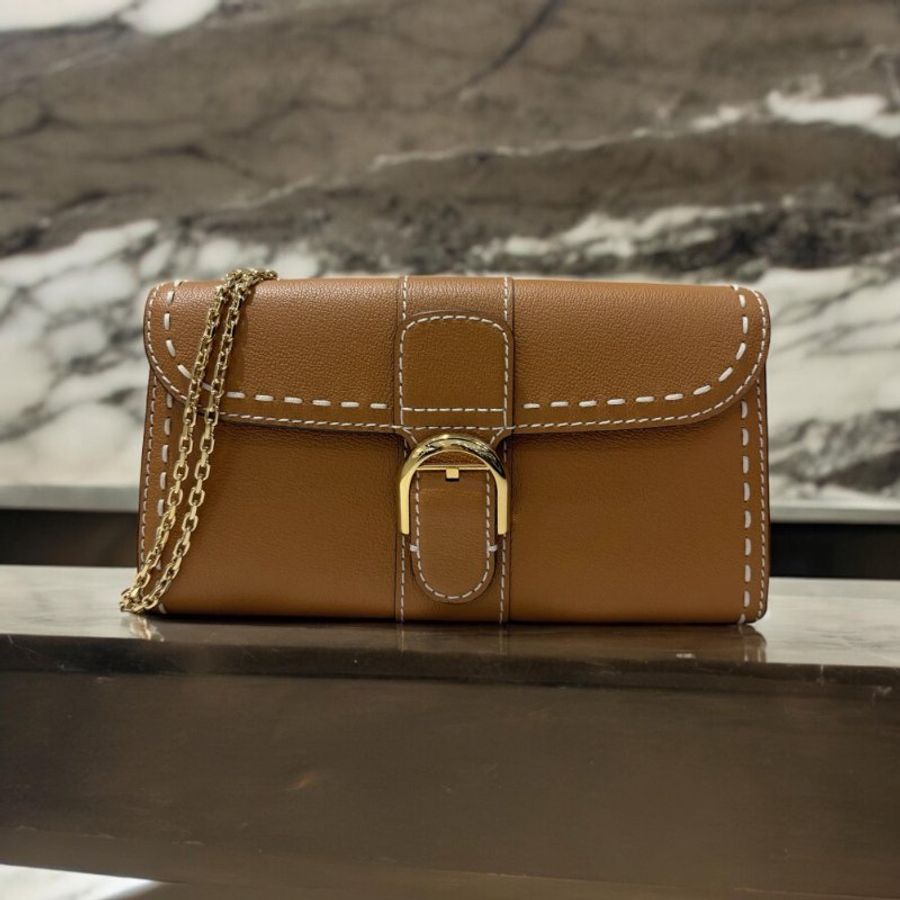 DELVAUX Brillant Long Wallet Chain 長夾鏈包/駝-0