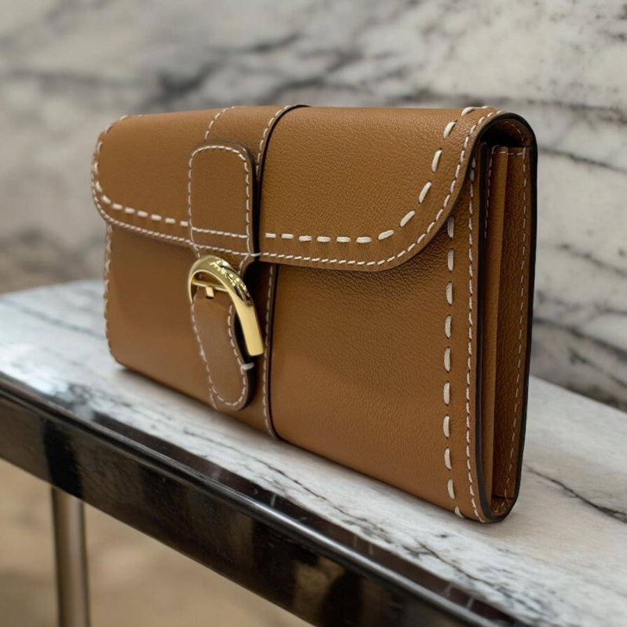 DELVAUX Brillant Long Wallet Chain 長夾鏈包/駝-1