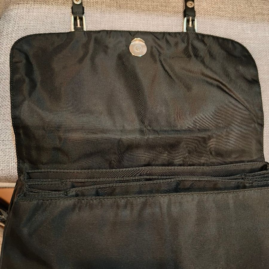 ㊣✨PRADA✨(附防塵袋)普拉達 黑色 掀蓋式 輕量 帆布 郵差包 風琴包 肩背包 斜背包 /二手包/二手精品/保證正品🌳二手樹屋🌳-40
