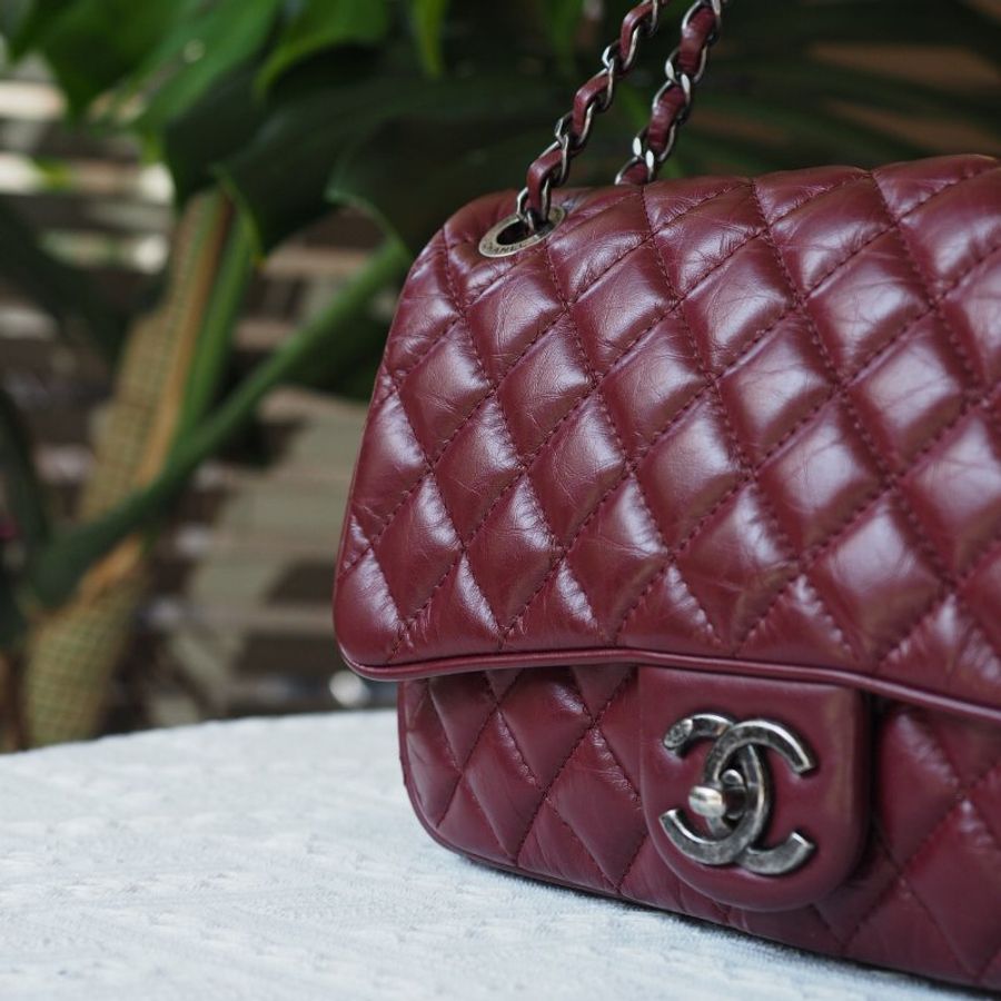 CHANEL CF 25暗紅款-1