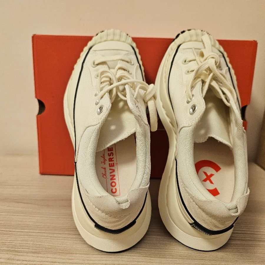 ☆☆近新閒置品☆☆ CONVERSE 休閒鞋 Chuck 70 AT-CX 男鞋 女鞋 米白 黑 1970 帆布 厚底 增高 三星標-1