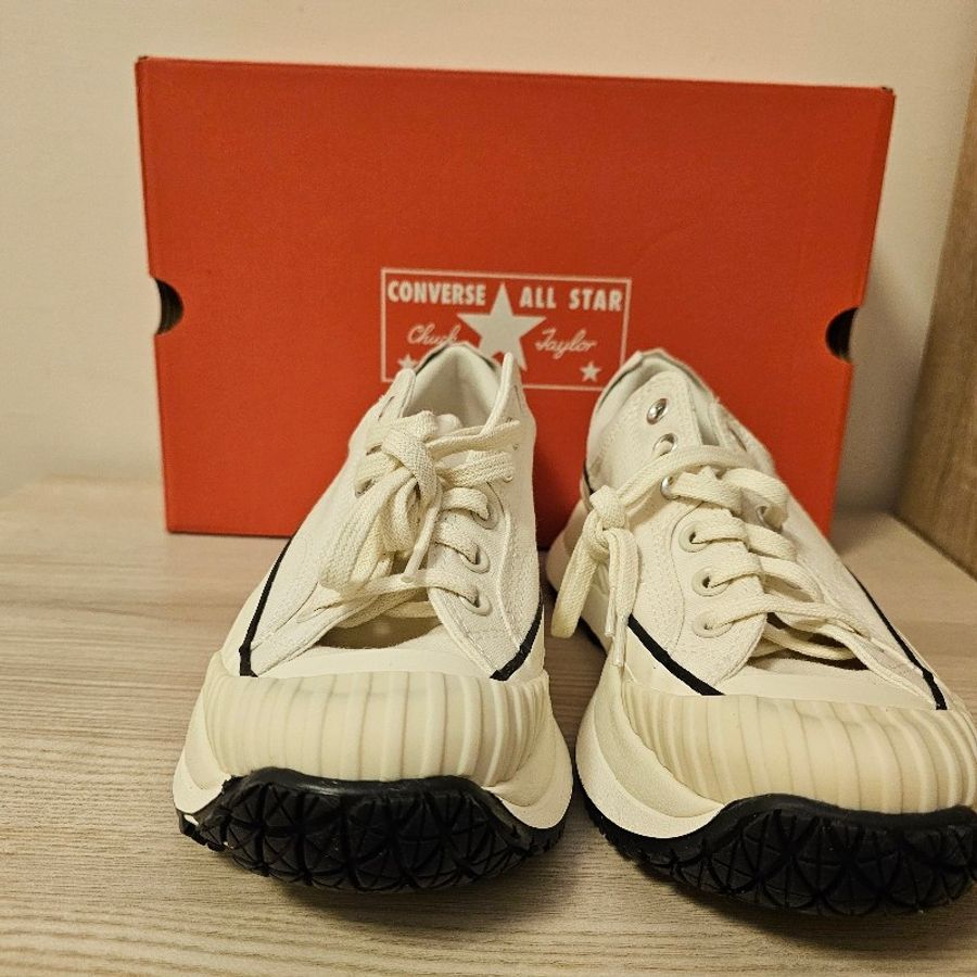☆☆近新閒置品☆☆ CONVERSE 休閒鞋 Chuck 70 AT-CX 男鞋 女鞋 米白 黑 1970 帆布 厚底 增高 三星標-9