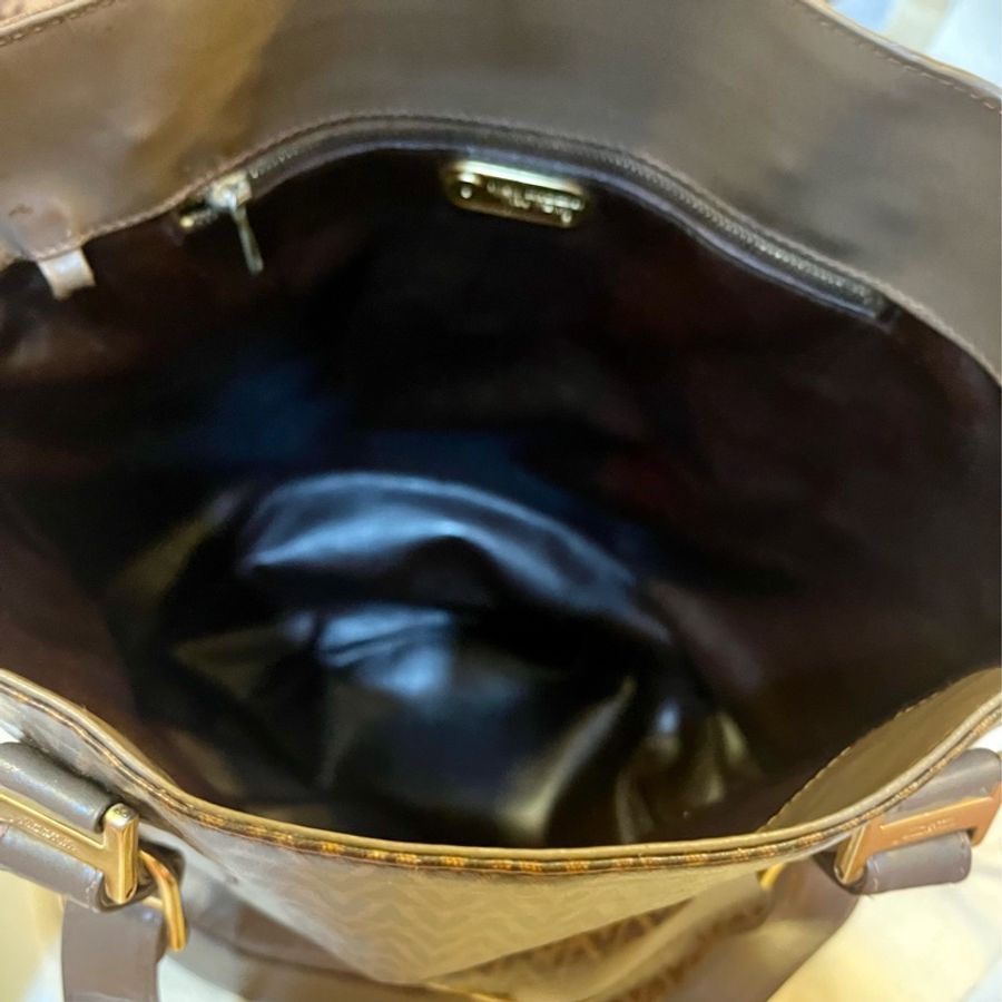 2手古董范倫鐵諾VALENTINO內裏真皮手提肩背圓通包-16