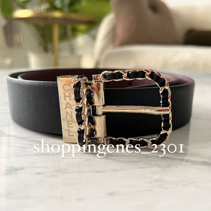 香奈兒 Chanel 全新品 經典雙面皮穿鍊皮帶🧬預購 要等-0