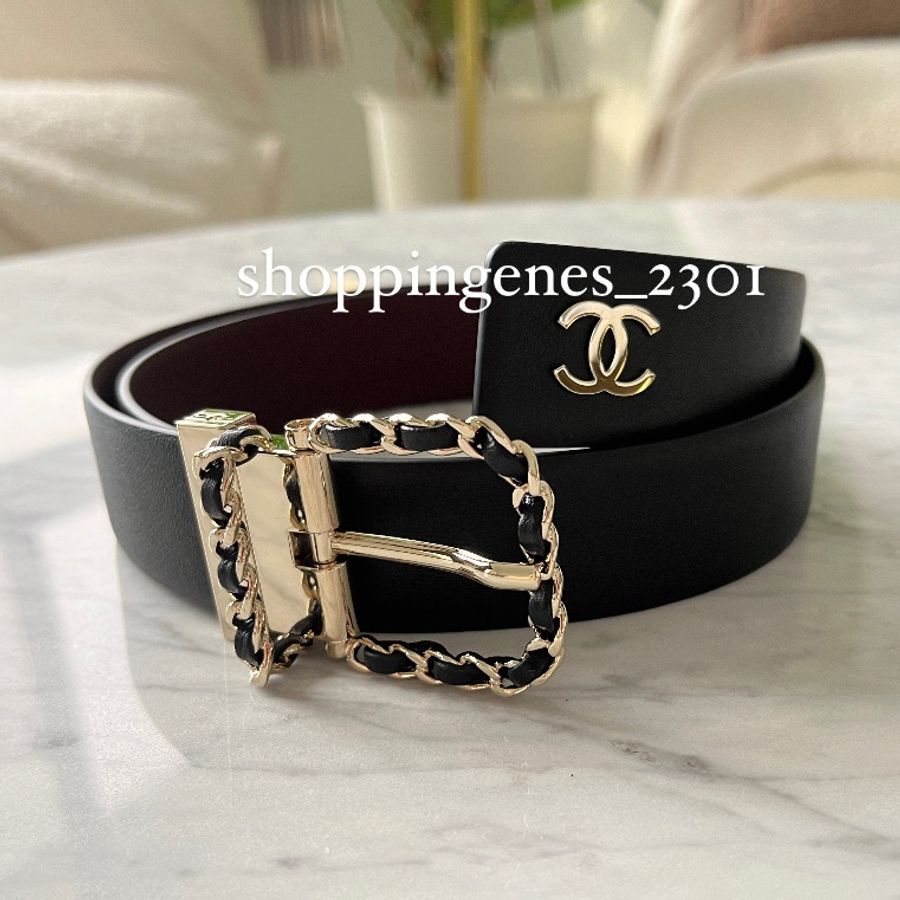 香奈兒 Chanel 全新品 經典雙面皮穿鍊皮帶🧬預購 要等-3