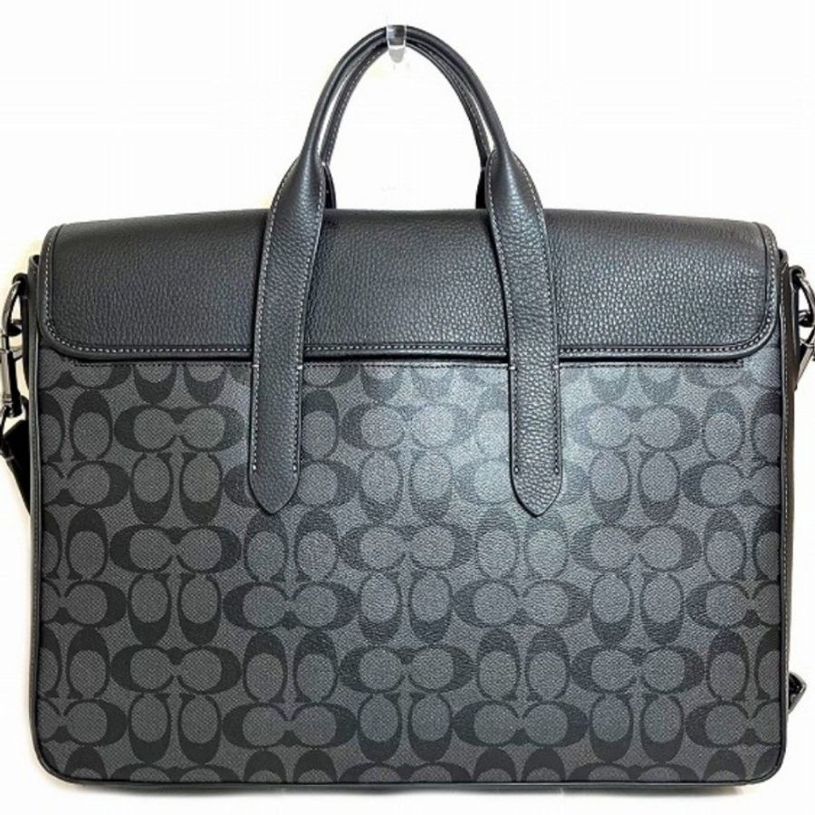 ☆☆近新閒置品☆☆【COACH】SULLIVAN經典Logo文件/公事包/筆電包/商務包-/炭黑色/黑色(C9873)-3