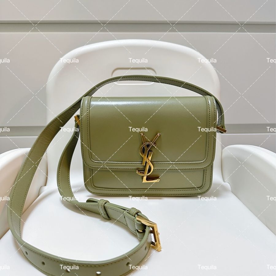 YSL SOLFERINO 小款肩背書包-牛油果綠-0