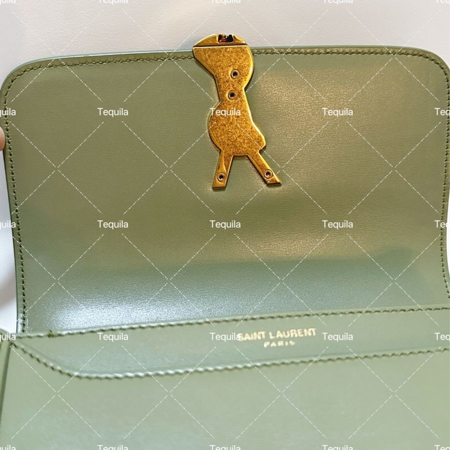 YSL SOLFERINO 小款肩背書包-牛油果綠-10