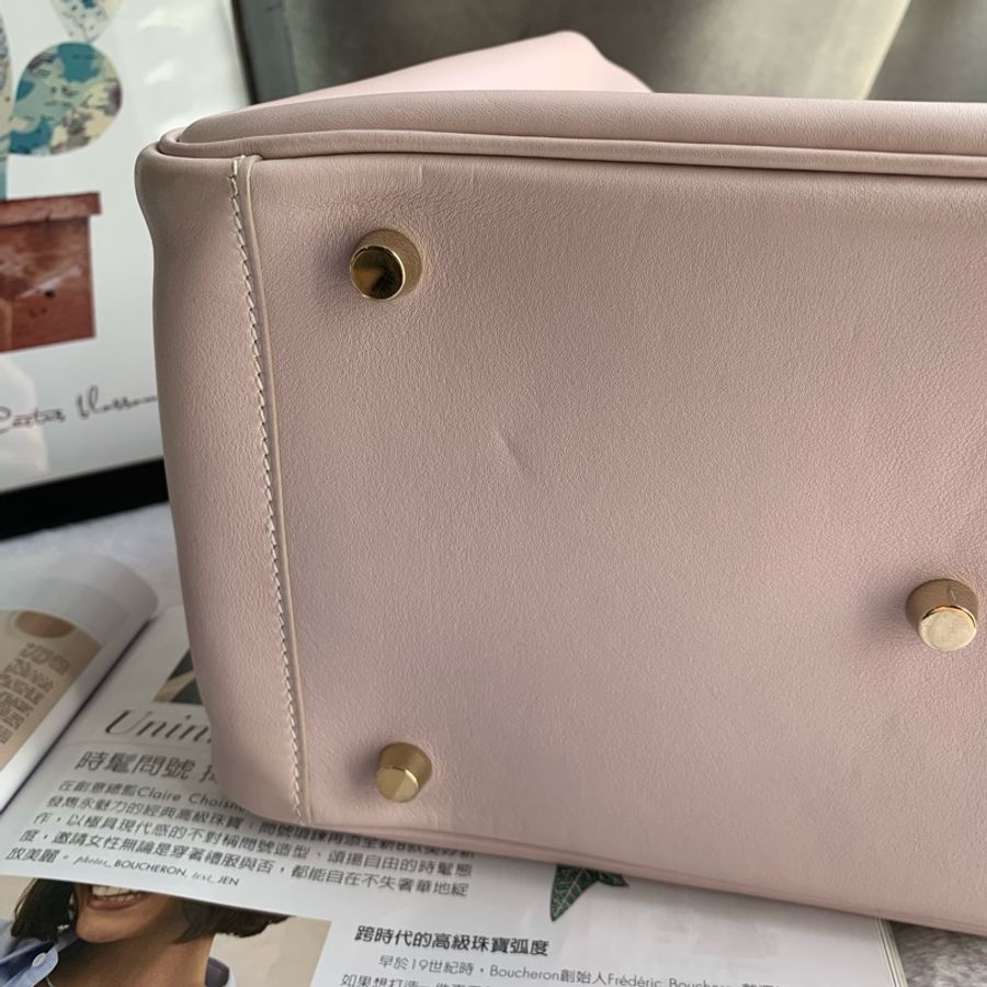 Hermes 金釦 SWIFT皮 Lindy 30cm(粉色)-8