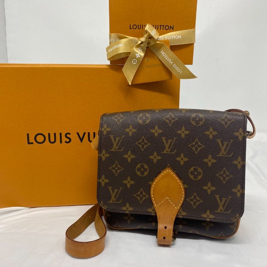 Louis Vuitton LV vintage款 老花字紋 掀蓋式斜背包-0