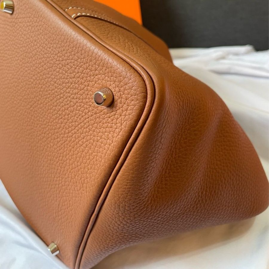 Hermes Picotin 22 愛馬仕菜籃子22 金棕色銀扣-2