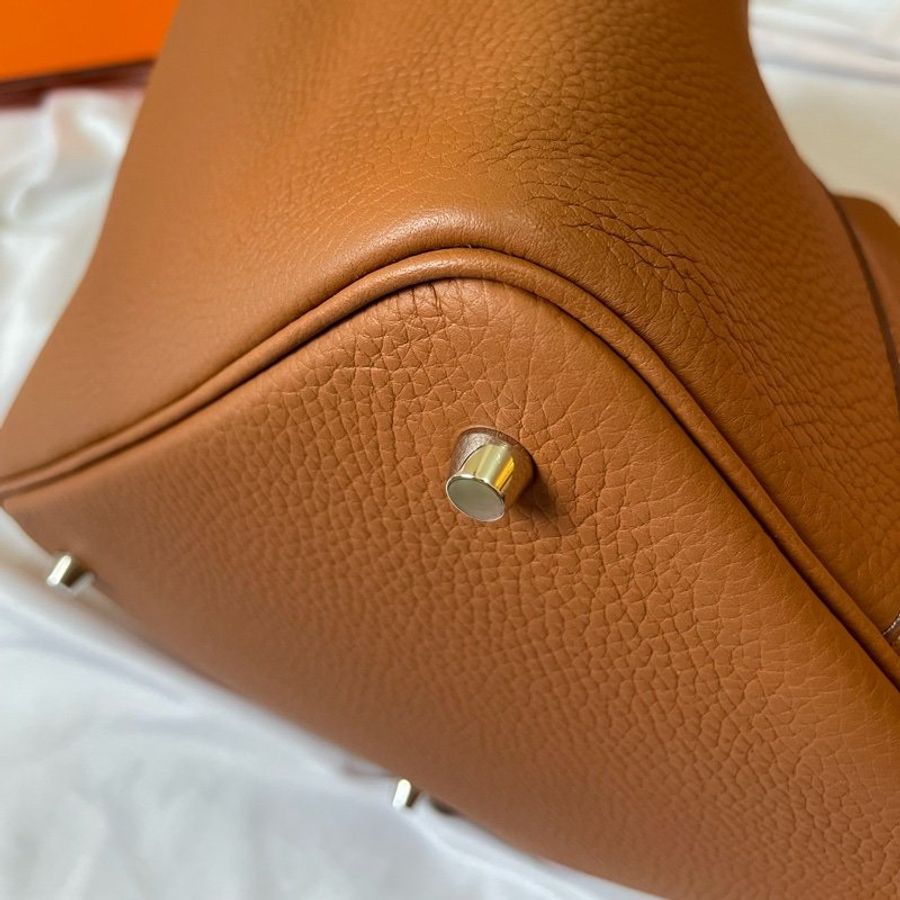 Hermes Picotin 22 愛馬仕菜籃子22 金棕色銀扣-3