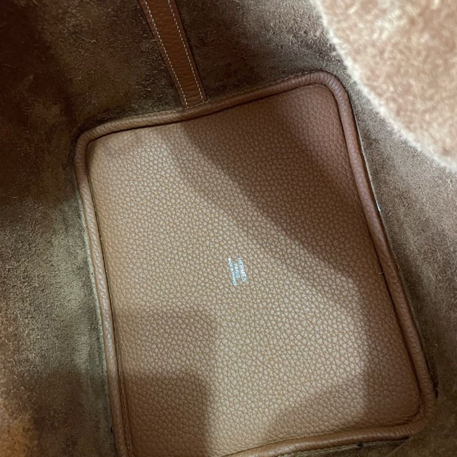 Hermes Picotin 22 愛馬仕菜籃子22 金棕色銀扣-7
