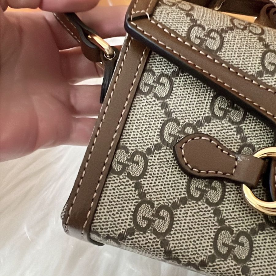 GUCCI 1955馬銜釦斜背包(咖)-5