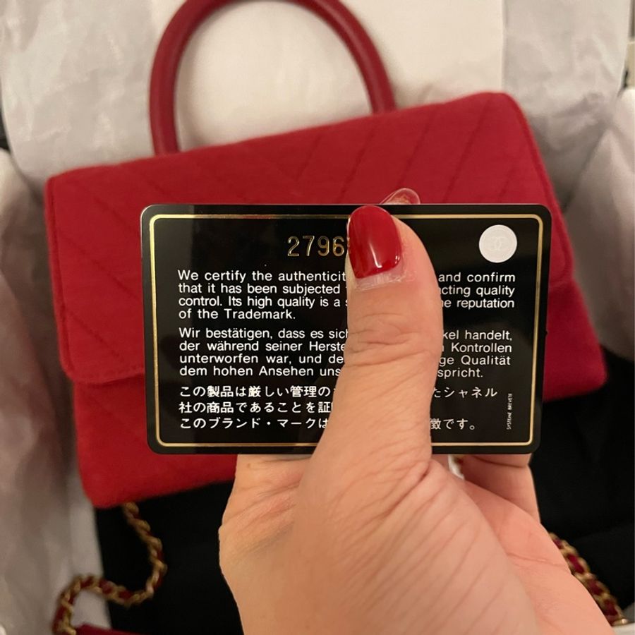 Chanel coco Handel 小號紅色布面-2