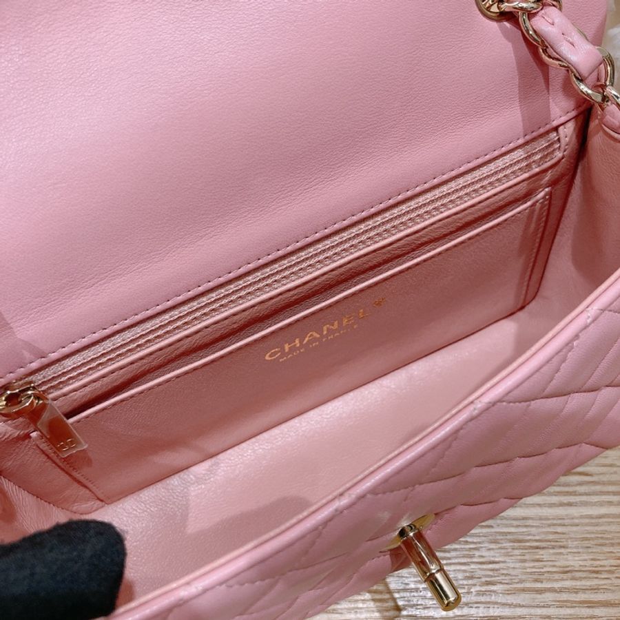 CHANEL 香奈兒經典小號翻蓋式鍊帶包包CLASSIC FLAP CHAIN SHOUDER BAG 20CM LAMBSKIN-11