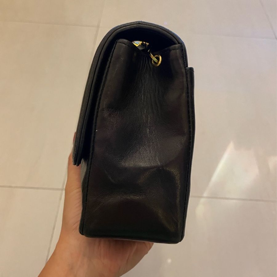 Chanel Vintage 黑色直條紋CF 25公分-4