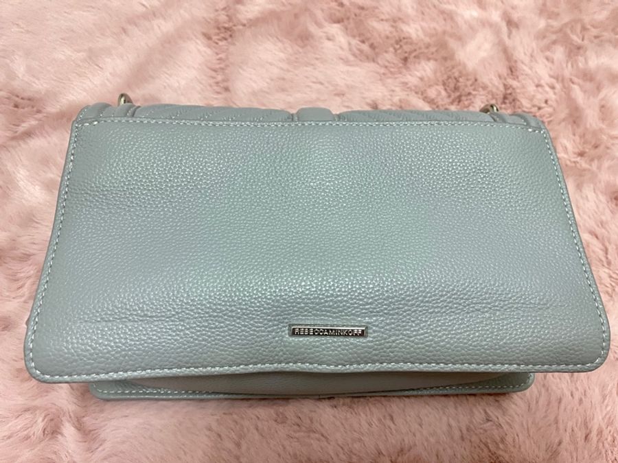 Rebecca Minkoff Love小香風 斜紋深灰色銀鍊肩揹側揹包中款-5