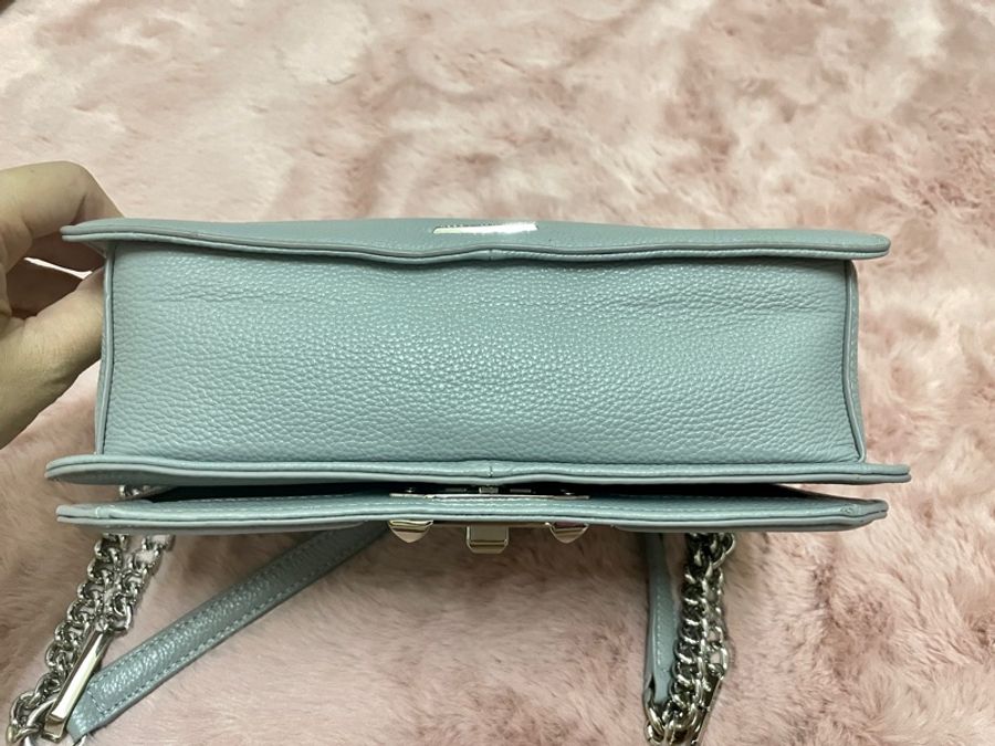 Rebecca Minkoff Love小香風 斜紋深灰色銀鍊肩揹側揹包中款-6