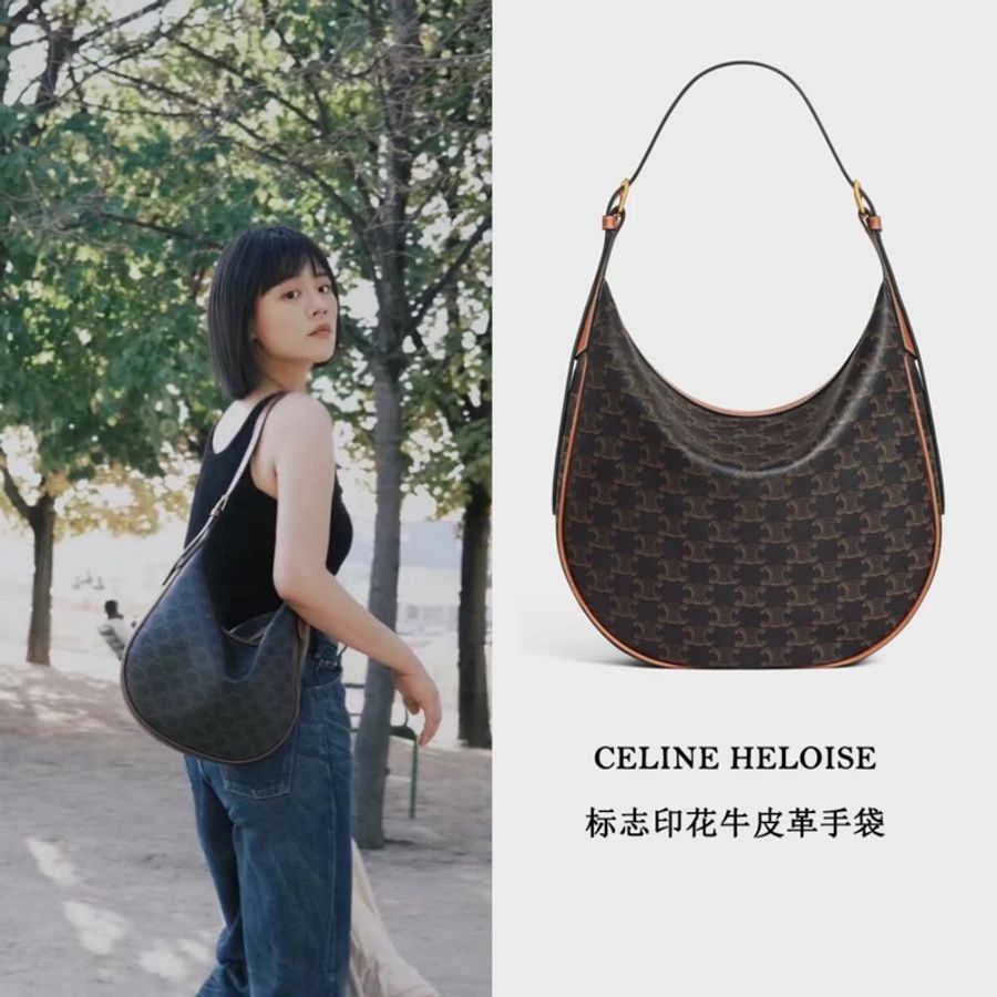實拍 Celine Heloise Hobo Bag 在櫃熱賣新款❗️經典 老花 實用 百搭 質感 容量極大 肩帶可調節 斜背 肩背-3