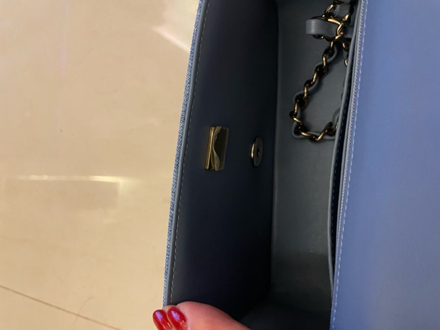 Chanel淺色牛仔 Mini CF 20公分-7